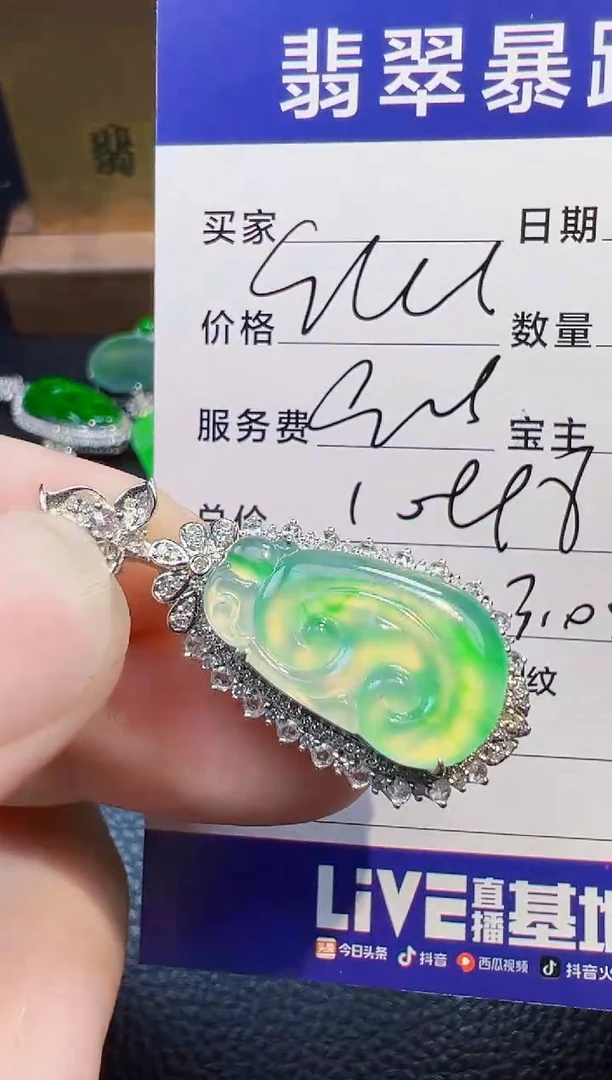 翡翠18K金镶嵌颈饰娟****娟翡翠