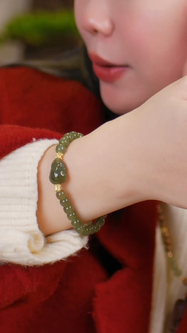 【闪购商品】和田玉手链未镶嵌（和田玉貔貅0.7老型珠）