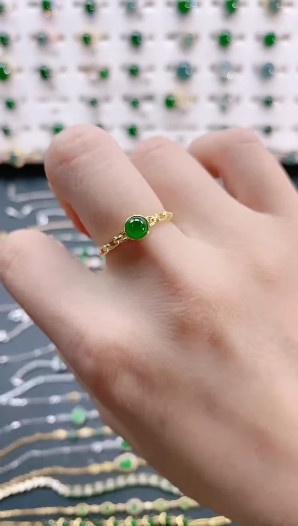 【闪购商品】翡翠戒指银S925镶嵌天然翡翠