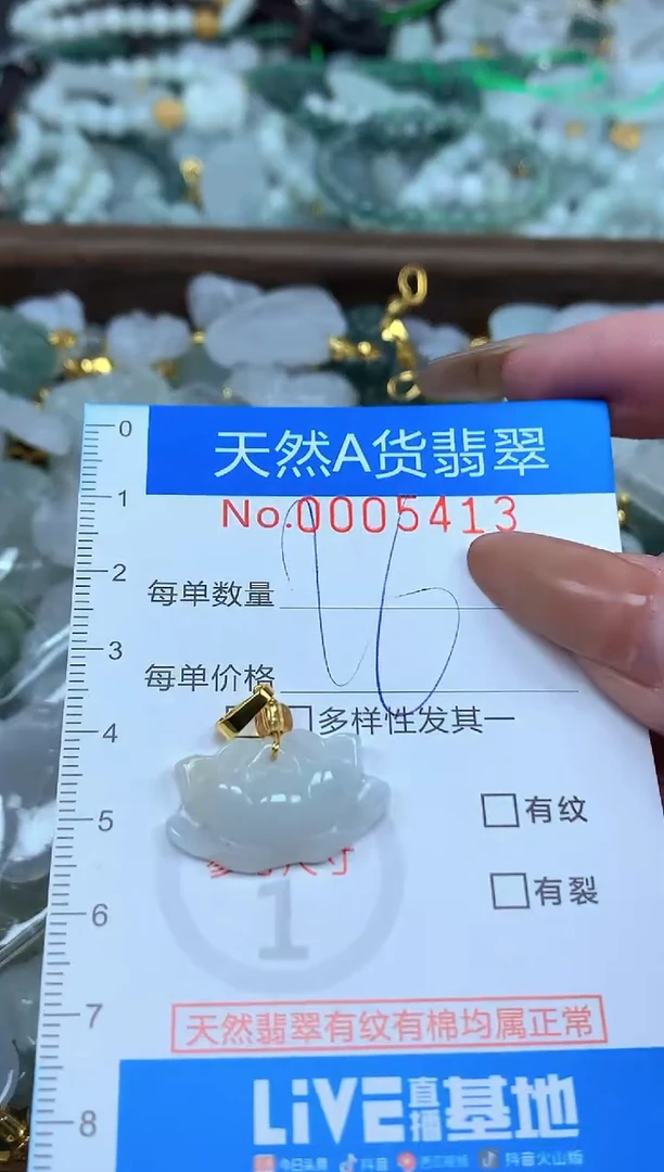 颈饰未镶嵌翡翠净货挂件-5413