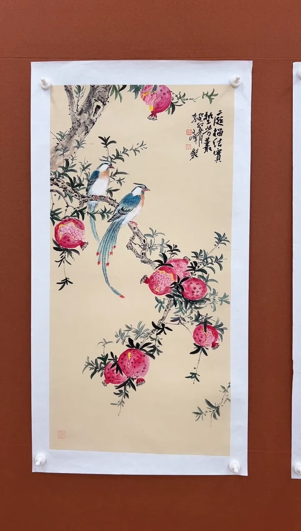 国画李文峰三尺整张没骨花鸟