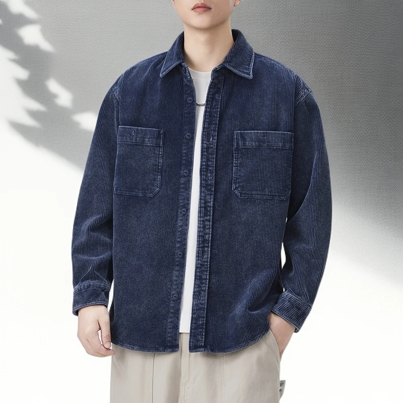 轻奢高档复古日系工装衬衫男2025秋季新款潮流百搭休闲衬衣外套