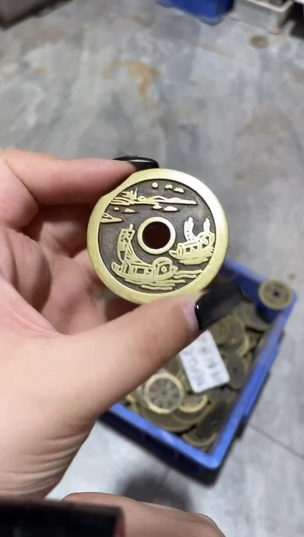 铜小帆船当代翻砂工艺品+手把绳