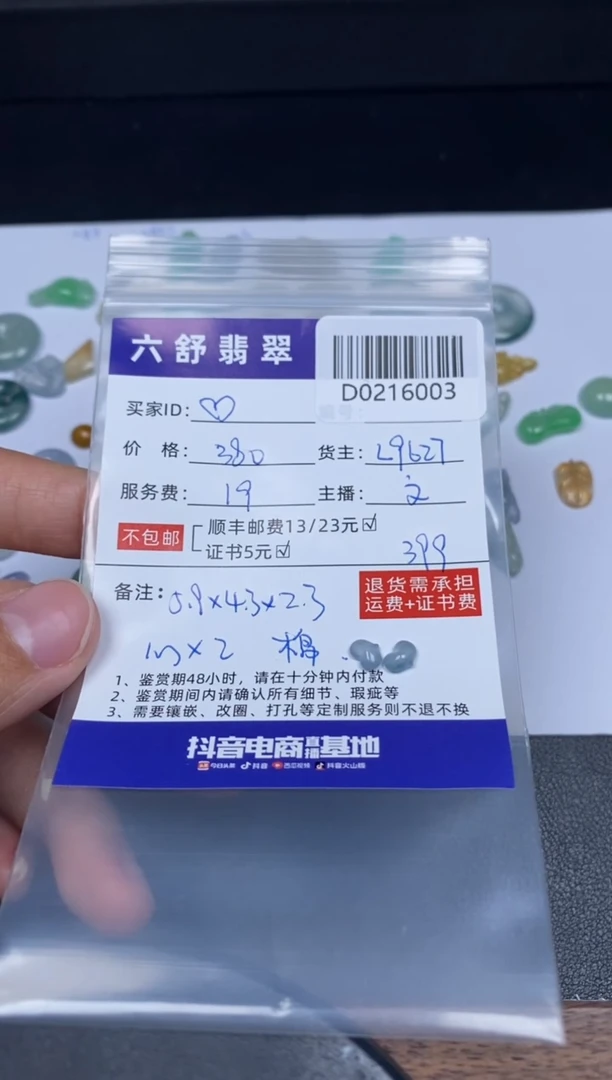 【闪购商品】翡翠吊坠(不含链)未镶嵌D0216003