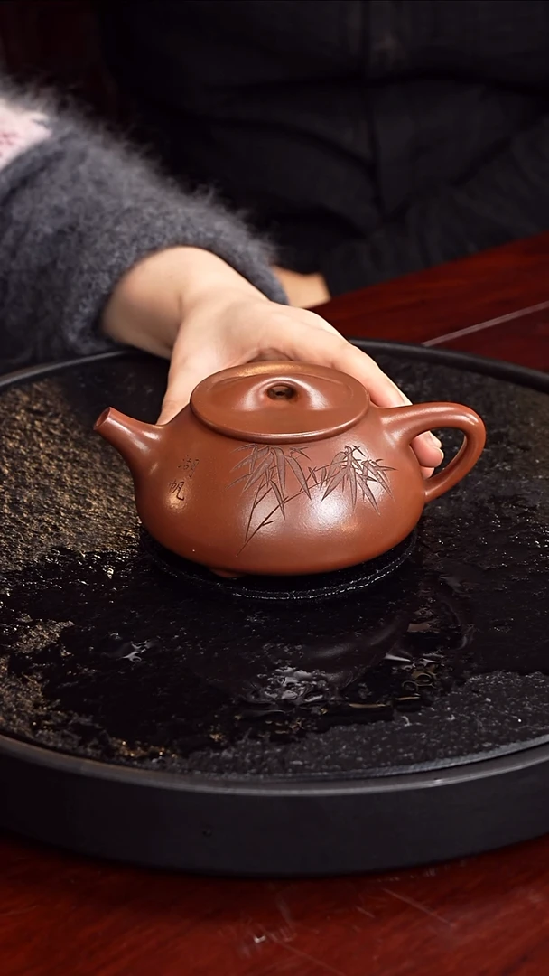 茶壶紫砂谈尧坤 景舟石瓢140  紫泥 360毫升  顾氏 吴湖帆