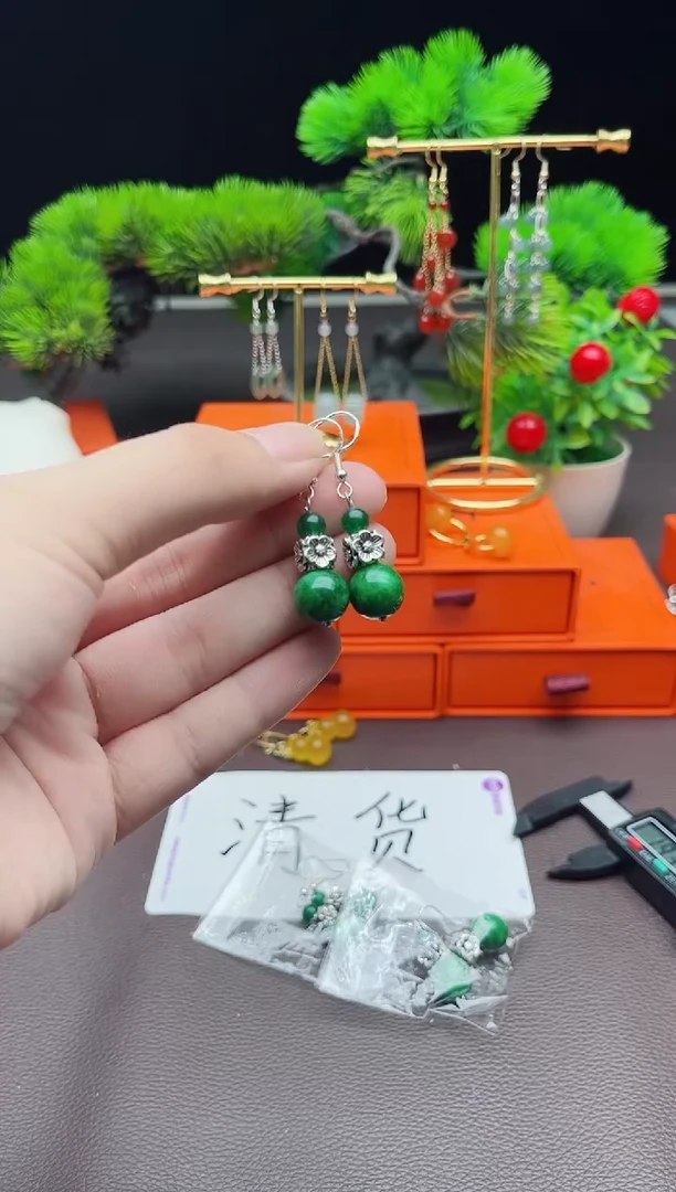 玛瑙/玉髓耳饰银S925镶嵌413