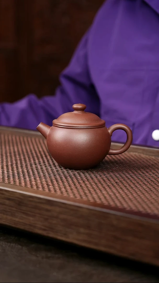 茶壶紫砂紫泥巨轮珠