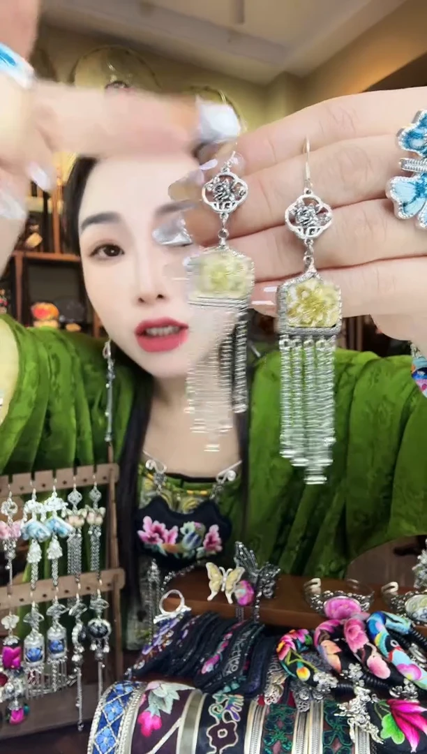 刺绣非遗刺绣民族风耳环