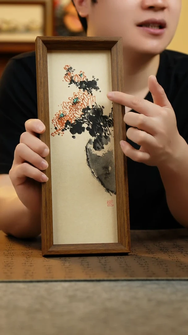 国画12.5*31.5纯手绘国风国画摆台
