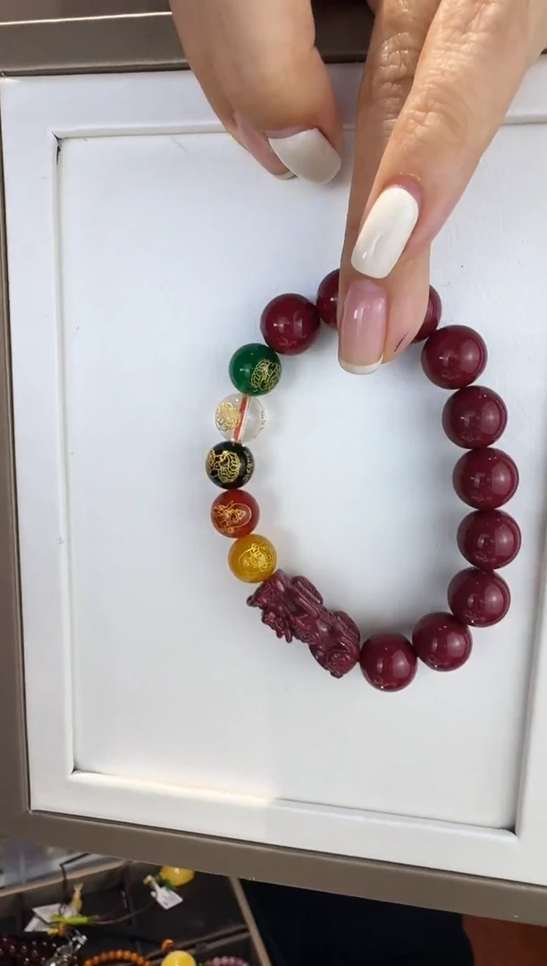 天然辰砂手串  不保全品