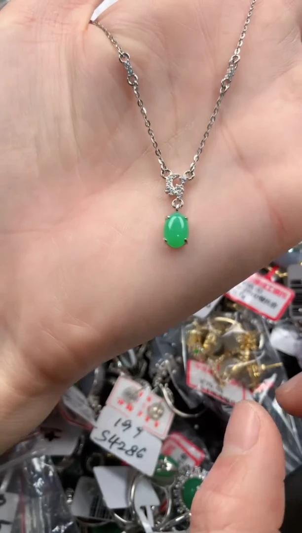 银S925镶嵌戒指翡翠222    7