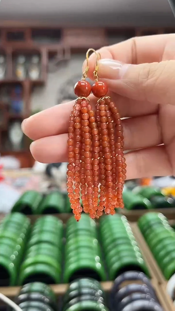 未镶嵌南红玛瑙耳饰耳环