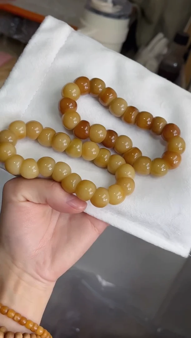 菩提根/象牙果手串x14焦糖玉化蒜瓣大肠14随机