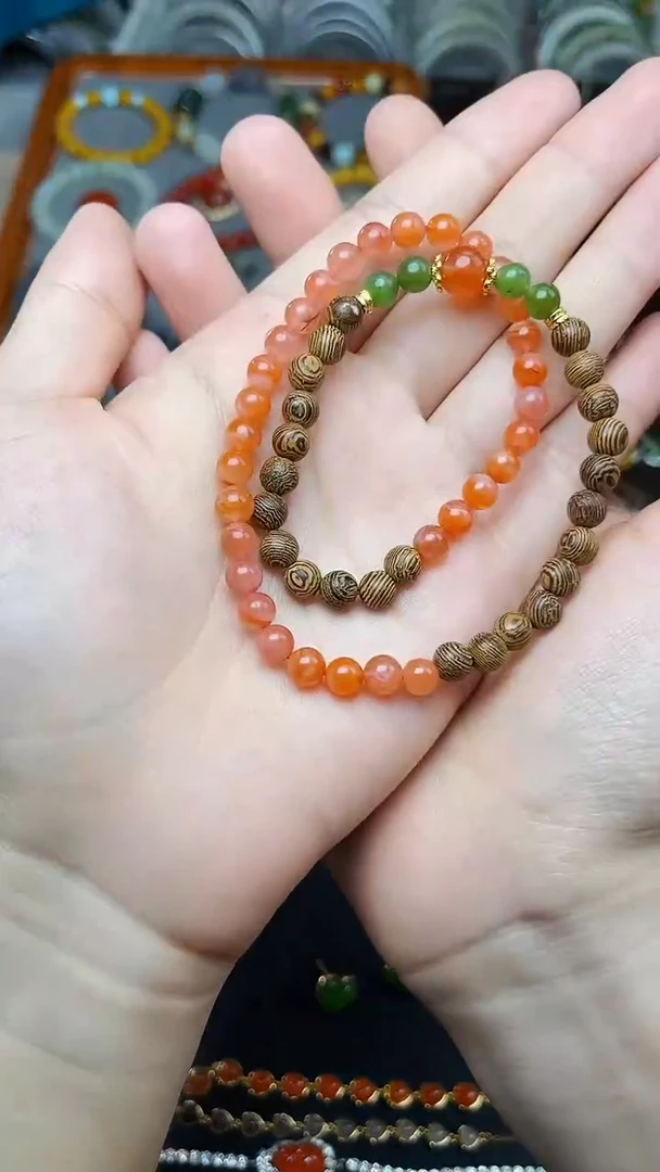 未镶嵌手串南红玛瑙双圈手串 06