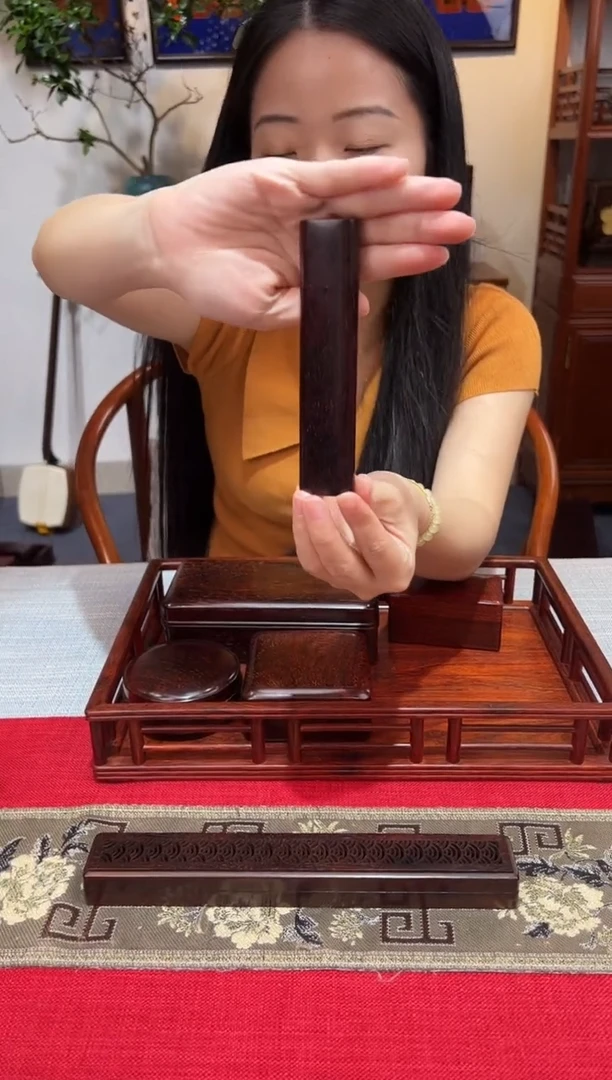 紫檀木类成套家具香筒  一木挖