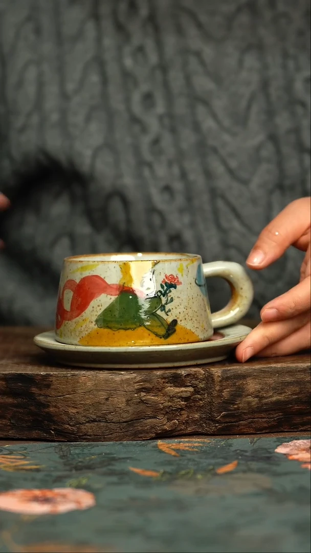 【闪购商品】杯杯手工手绘同款陶器