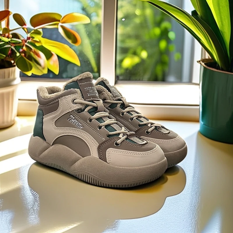 加绒高帮板鞋丨秋冬休闲时尚百搭厚底板鞋女鞋XT130