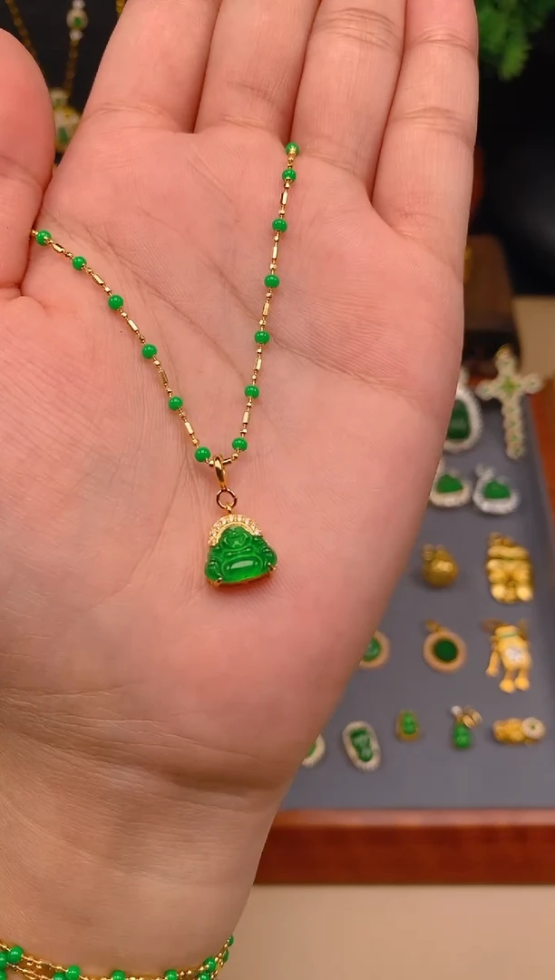 【闪购商品】翡翠吊坠(不含链)银S925镶嵌佛公万能扣