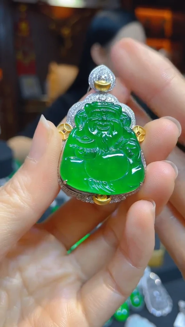 【闪购商品】翡翠颈饰18K金镶嵌110284天然A货翡翠行长