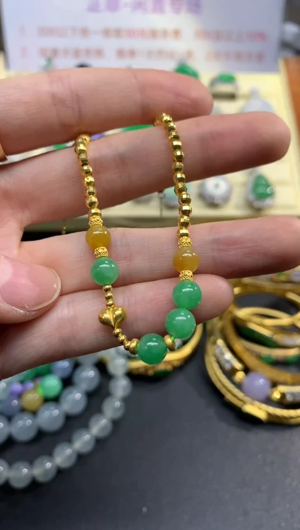 18K金镶嵌手串翡翠手串|5500