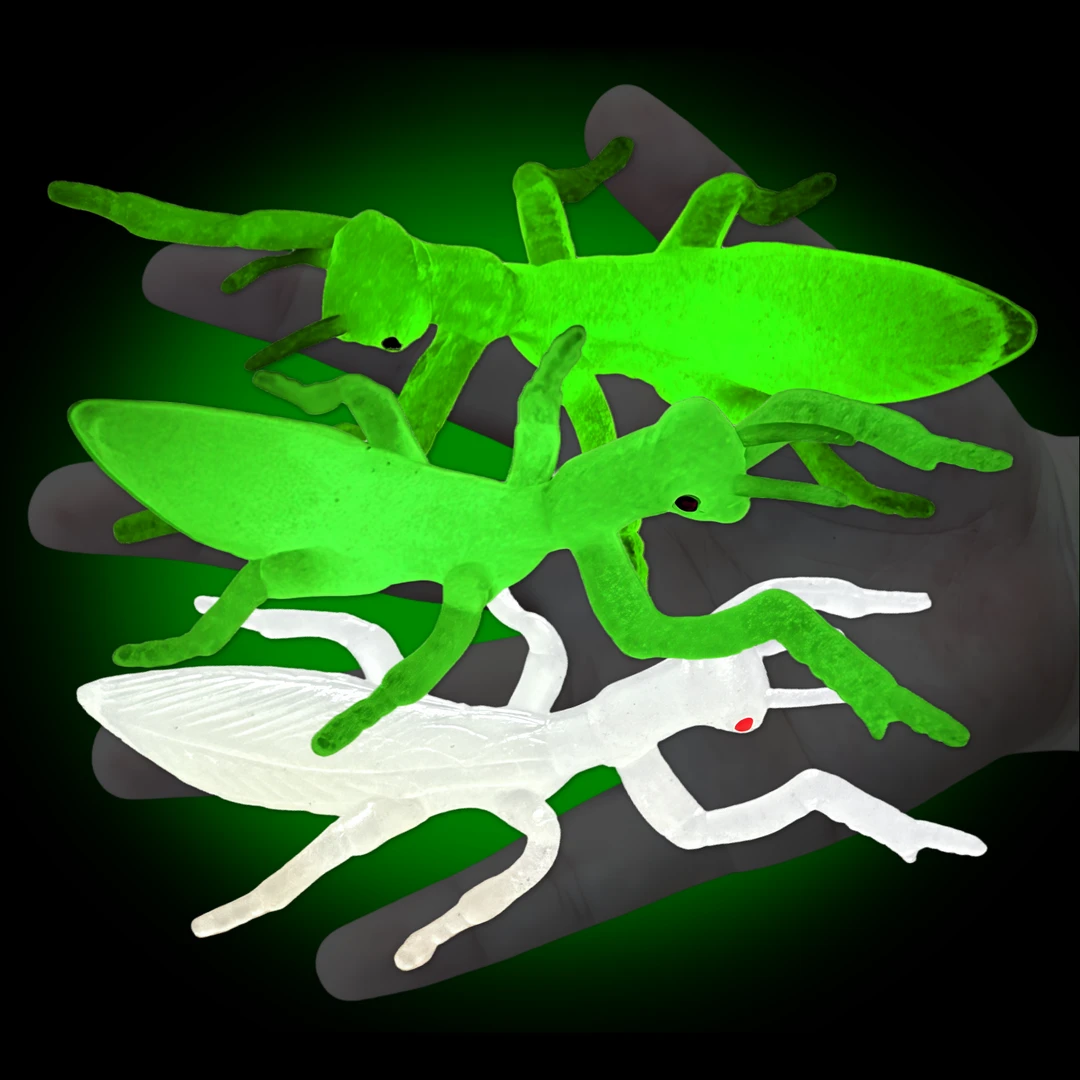 软胶夜光螳螂幼儿园JDXK过家家认知玩具玉色超亮发光昆虫动物模型