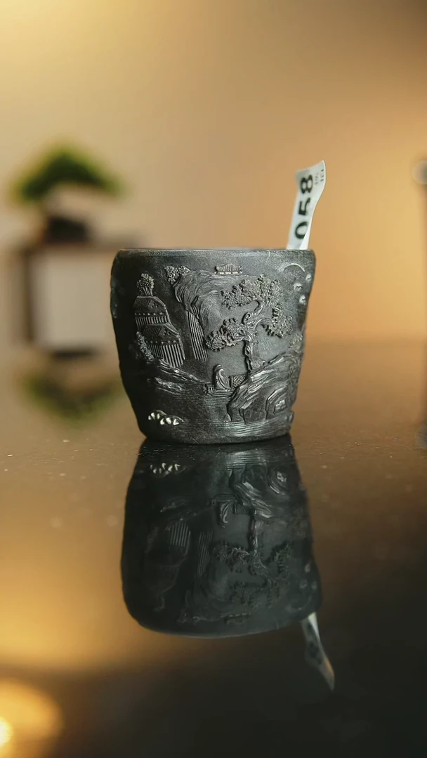 天**2冰碛岩微瑕山水杯
