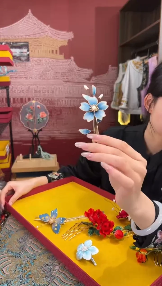 【闪购商品】刺绣非遗绒花（发饰）