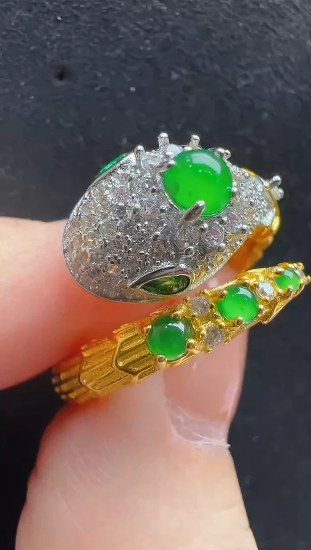 【闪购商品】翡翠戒指银S925镶嵌多样性发货拍一发一