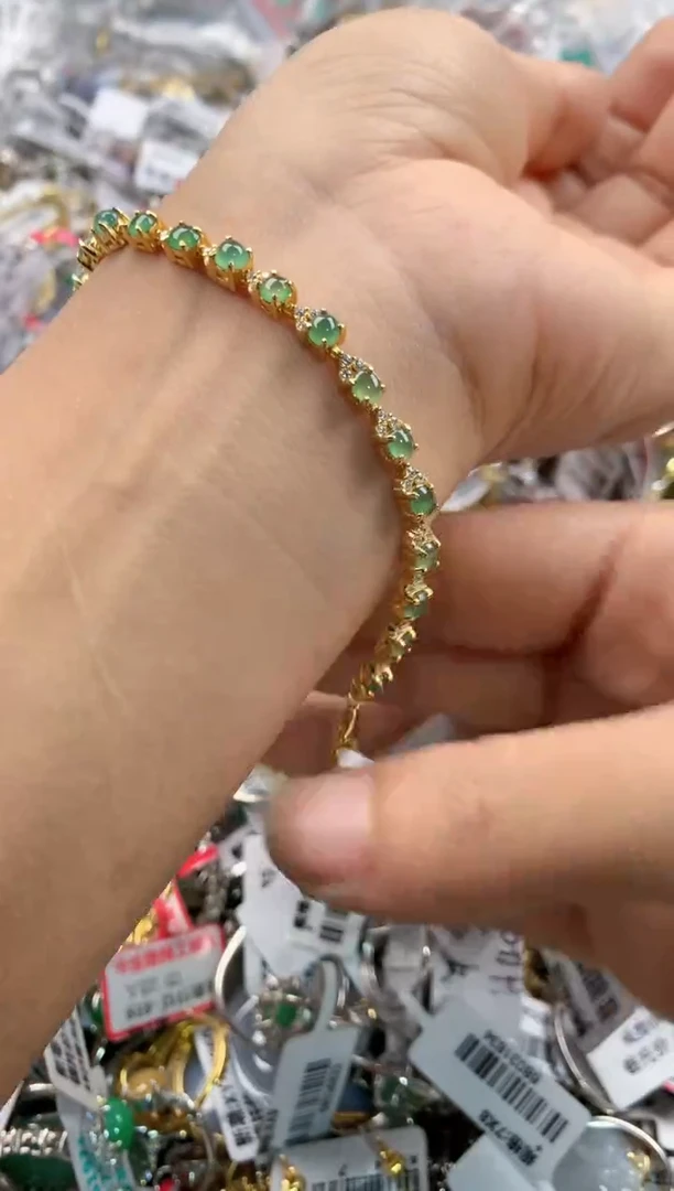 银S925镶嵌戒指翡翠4444----5