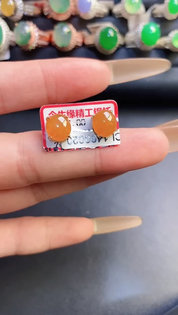 银S925镶嵌戒指翡翠天然
