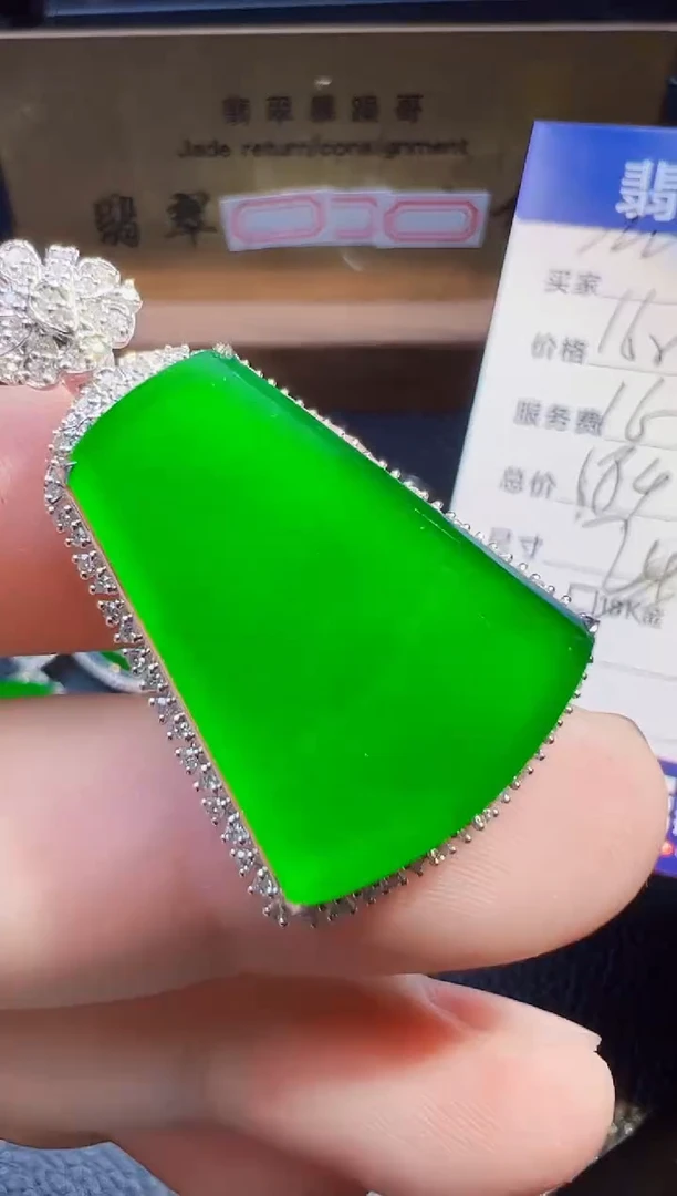 翡翠18K金镶嵌颈饰英****厂翡翠