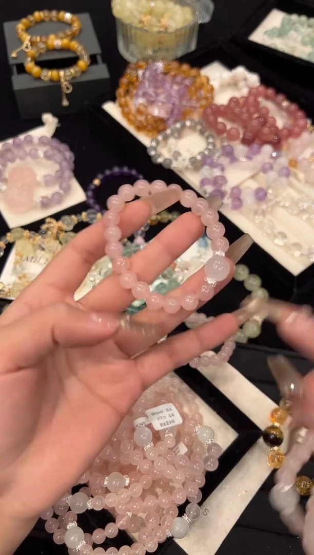 【闪购商品】水晶手链合金粉水晶手链x1328