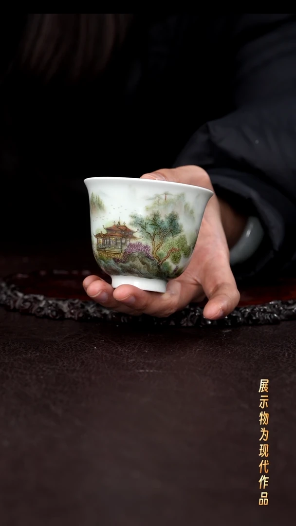 杯子陶景德镇全手工手绘瓷器！
