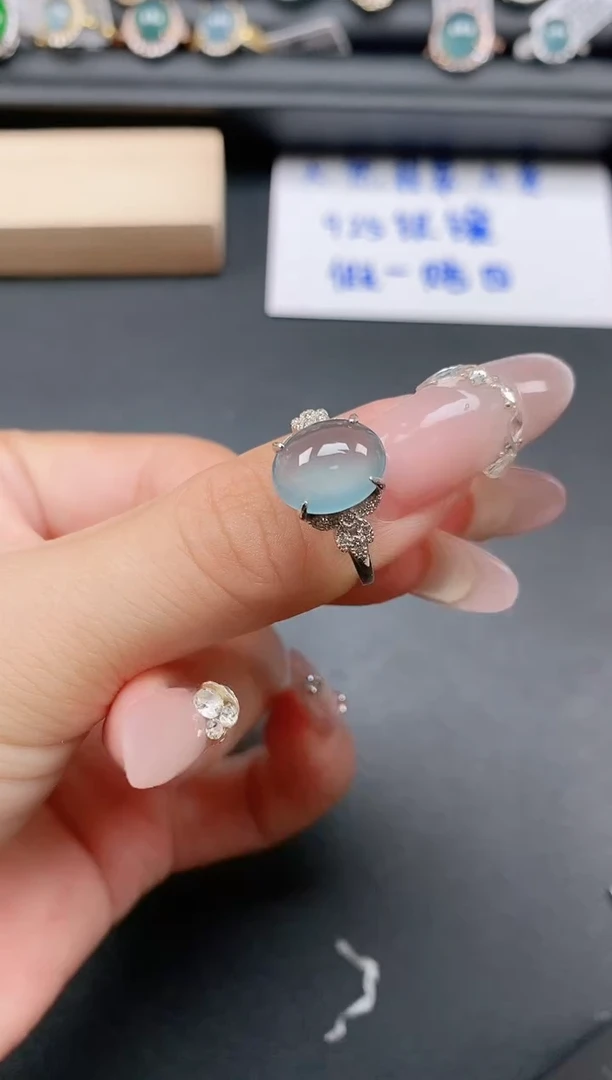 银S925镶嵌戒指翡翠111