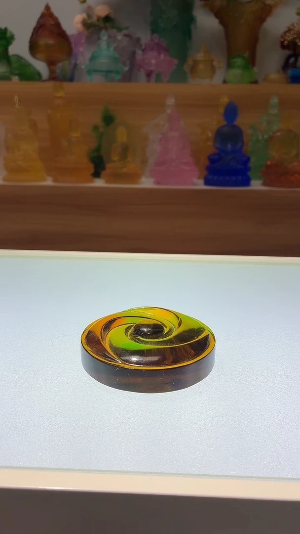 琉璃手工艺品彩色圆形小摆件