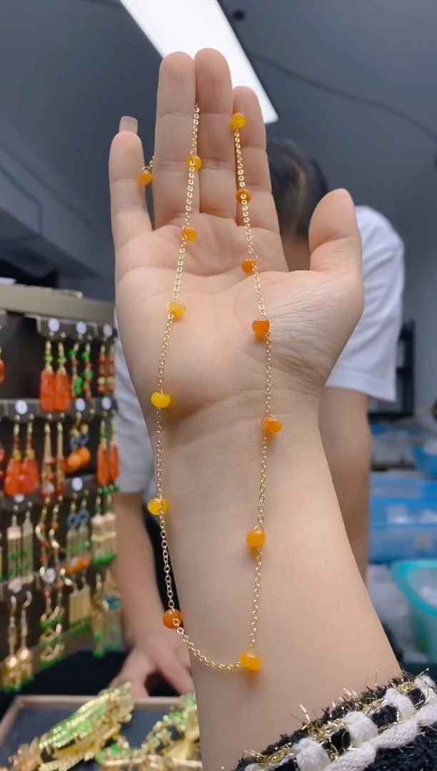 【闪购商品】翡翠耳饰合金173翡翠锁骨链