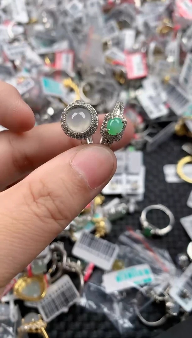 银S925镶嵌戒指翡翠1010    6
