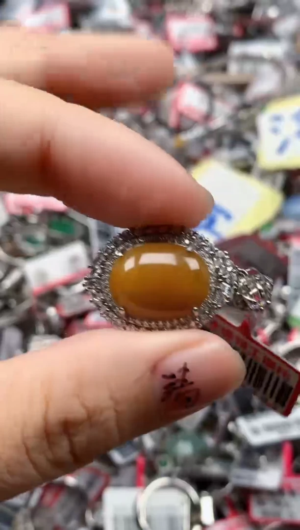 银S925镶嵌戒指翡翠天然A货缅甸翡翠