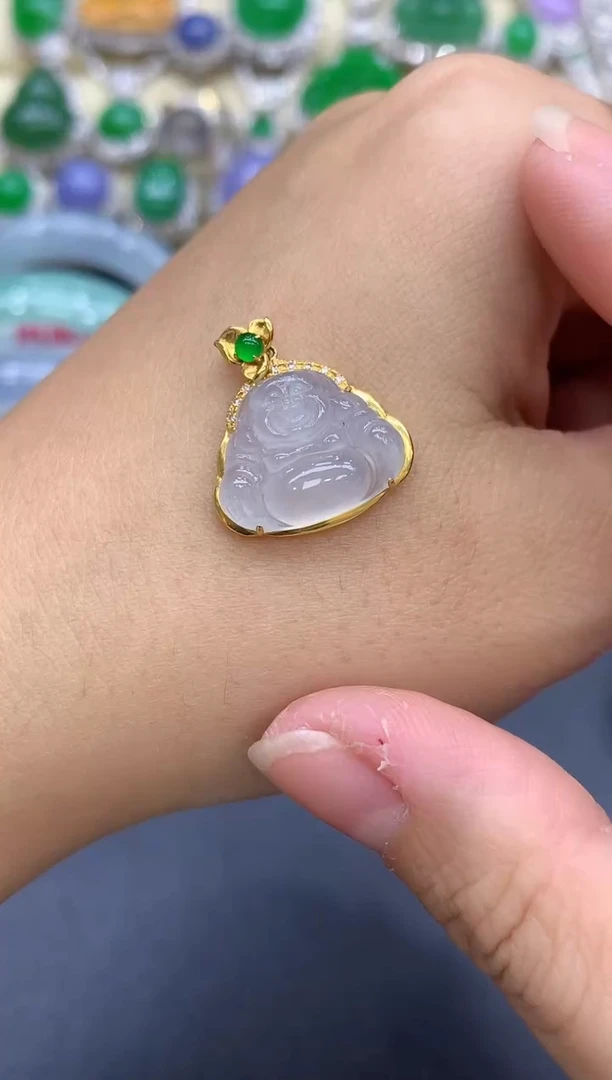 颈饰18K金镶嵌翡翠361-中国好珍宝