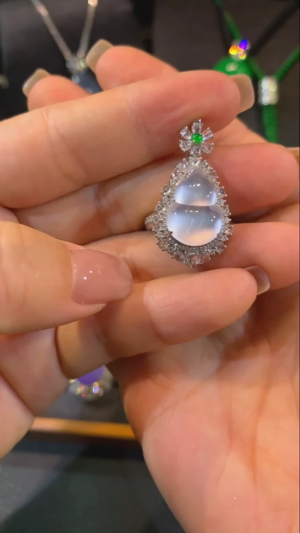 翡翠戒指18K金镶嵌两用款