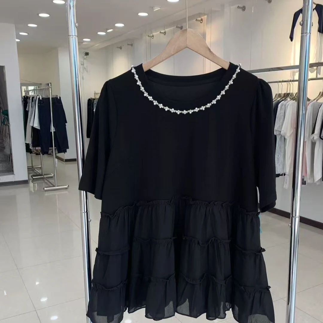 二姐家009芸25660新款时尚小众设计百搭短袖