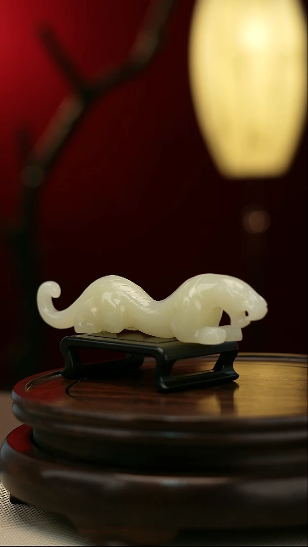 玉【伏虎镇纸】天然玉石伏虎镇纸镇尺