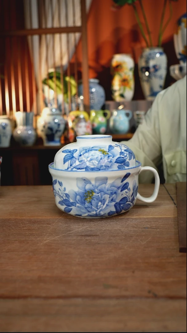 瓷片【简家甄选】景德镇设计师釉下手绘陶瓷餐具