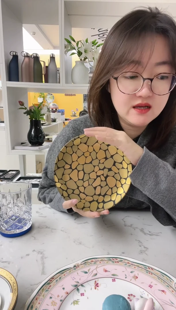 RAK 波点 金色 圆盘18cm 微瑕