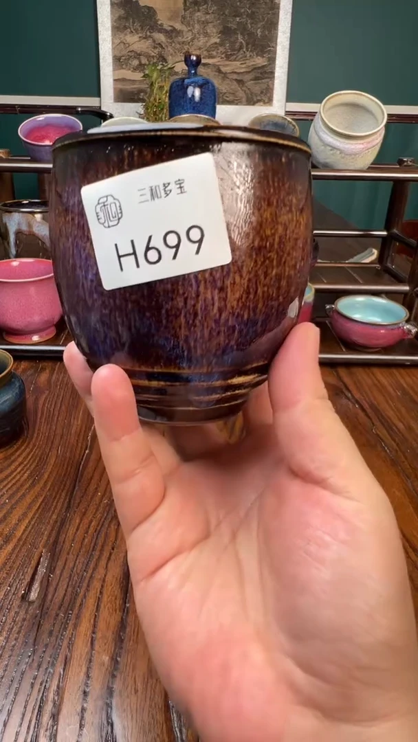 【郑在说瓷】钧瓷作品—缸杯699