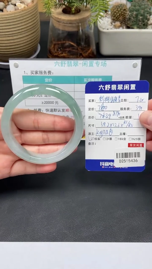 翡翠手镯未镶嵌糊***鲨D2515436