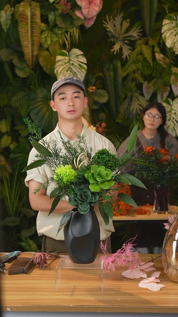 有机玻璃绿光森林带花束