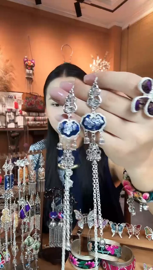 刺绣纯手工民族风耳环