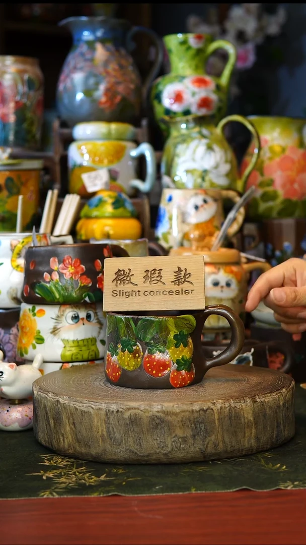 陶瓷58微瑕景德镇手工手绘釉下彩