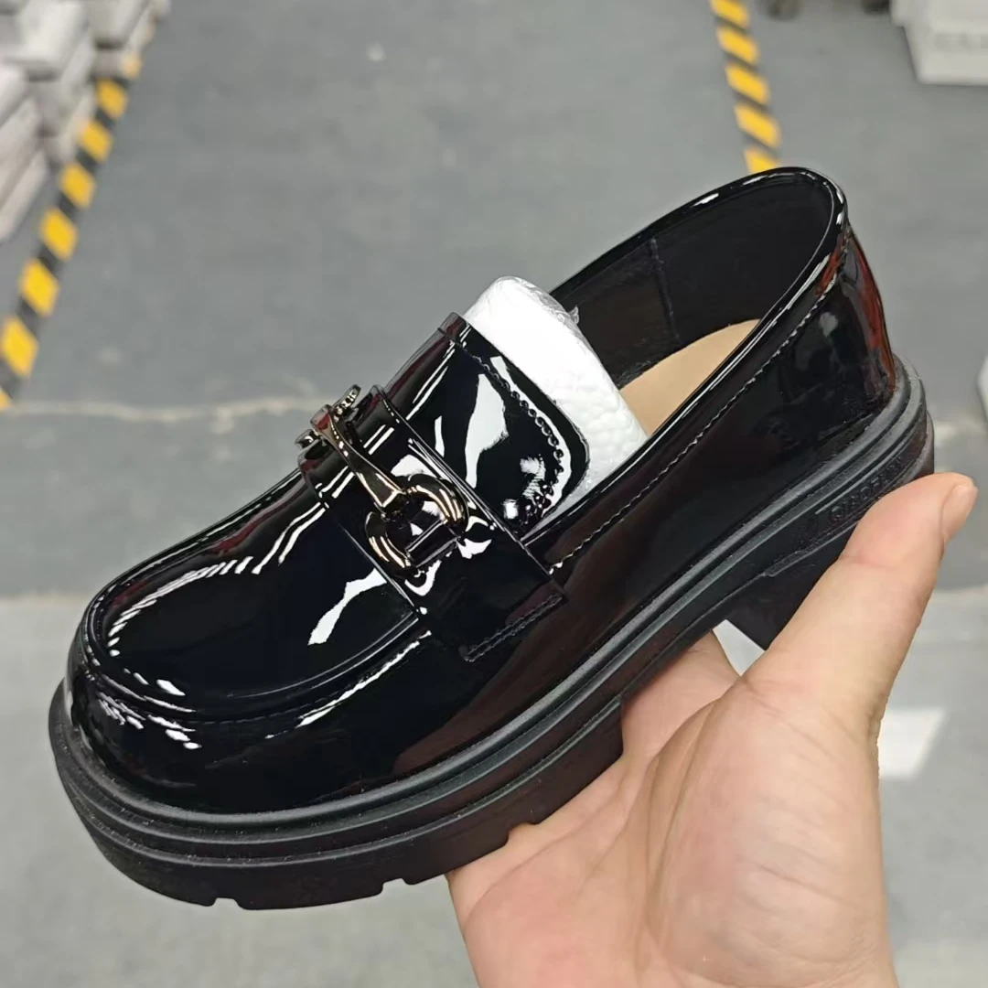 厚底乐福鞋女2025新款英伦风圆头时尚单鞋一脚蹬小皮鞋 2993